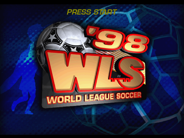 World League Soccer '98 title screen for Playstation
